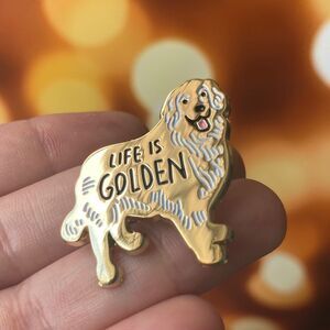 Golden Retriever Gold Pin/ Brooch Lapel